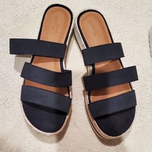 Black Platform Sandal, Size 8